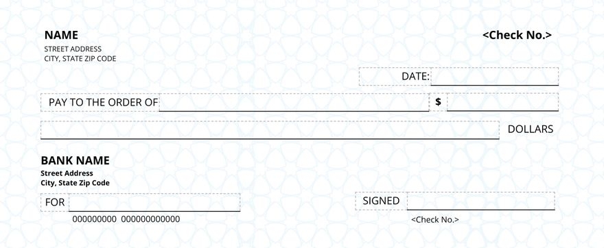 Business Check Template To Print And Fill