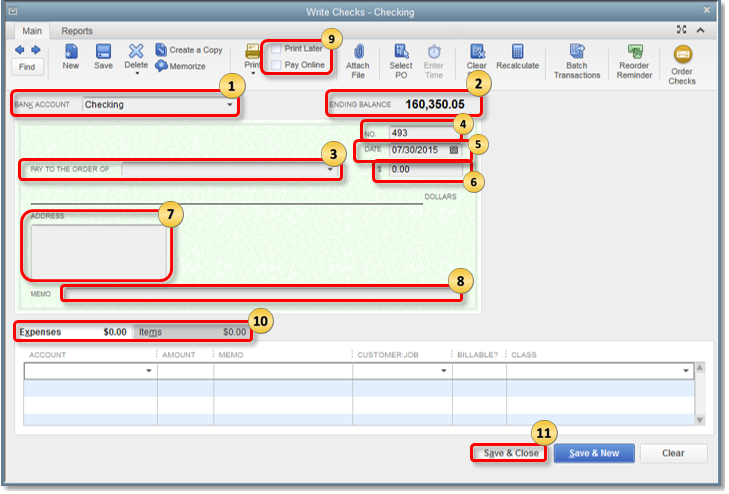 Create Modify And Print Checks In QuickBooks Desktop
