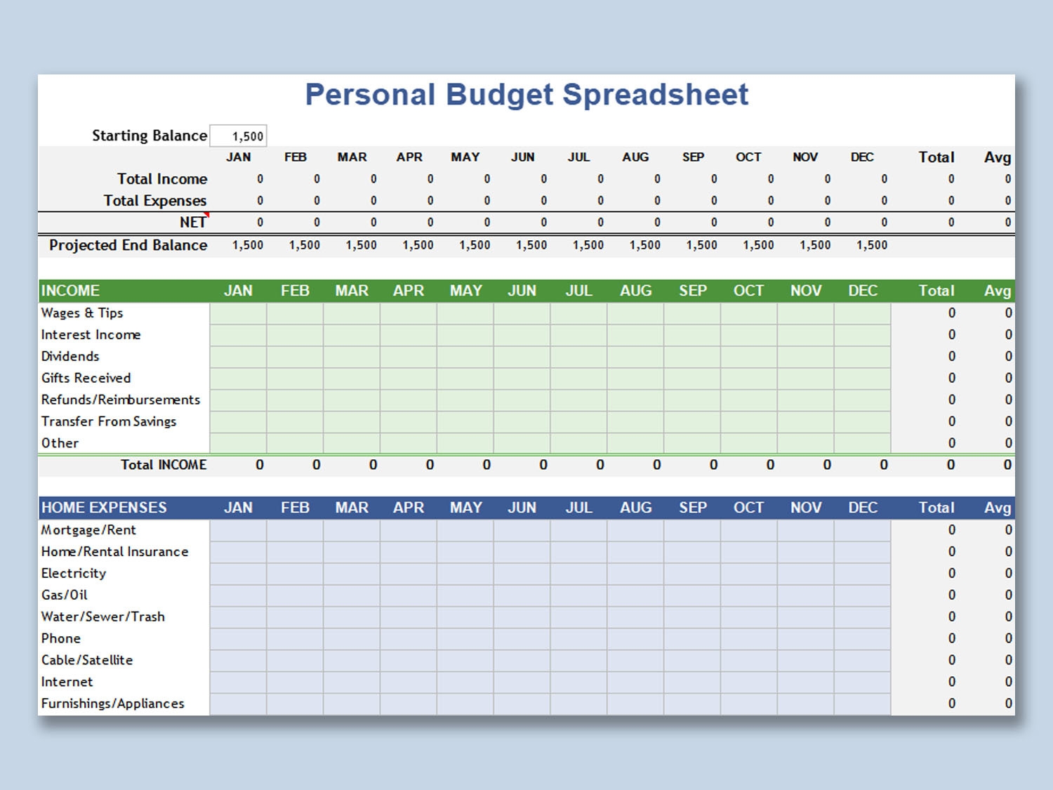 EXCEL Of Simple Personal Budget Sheet xlsx WPS Free Templates