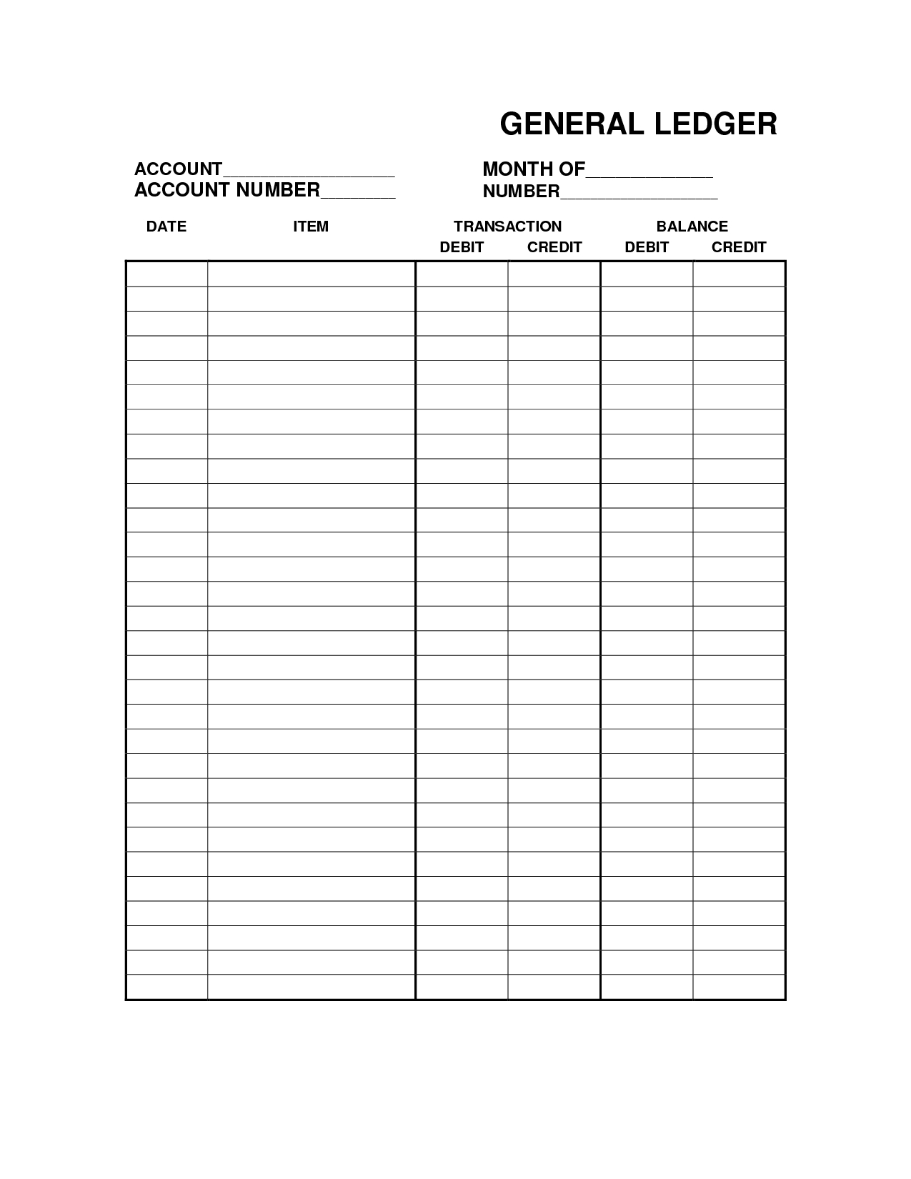 Expense Ledger Printable Shop Fresh