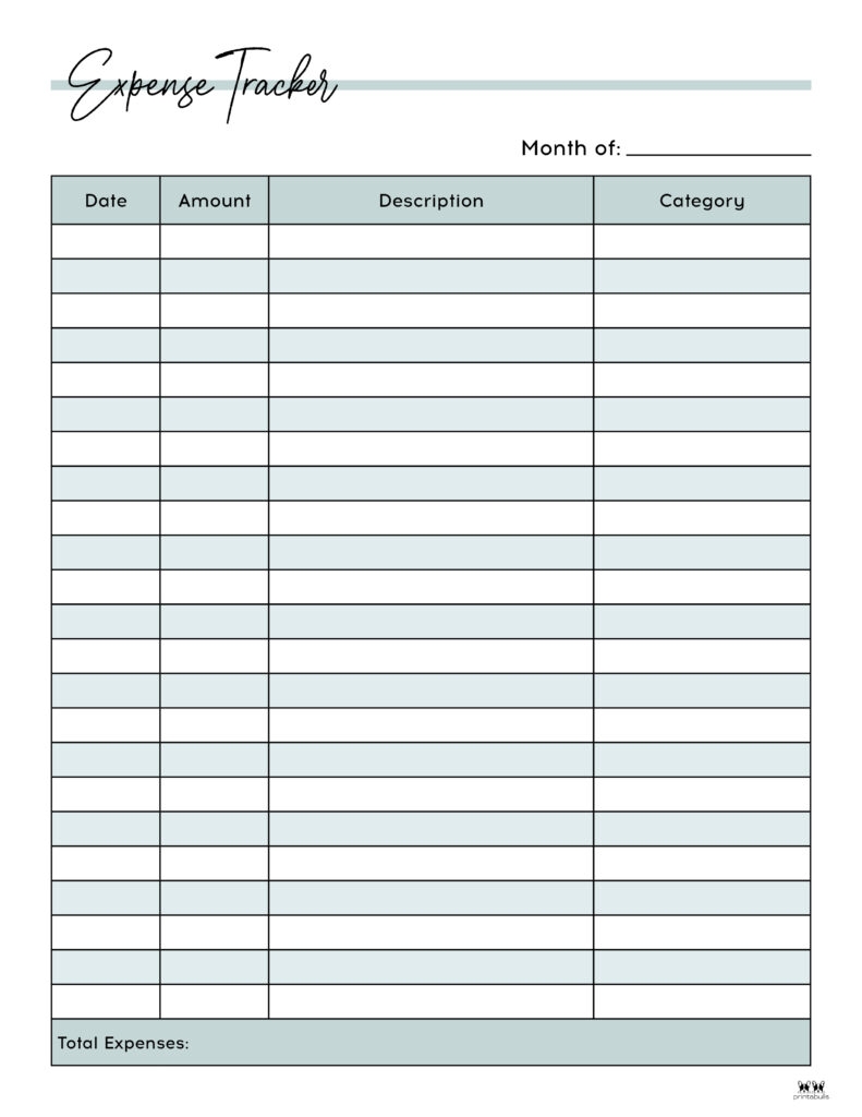 Free Printable Expense Tracker Template Free Printable