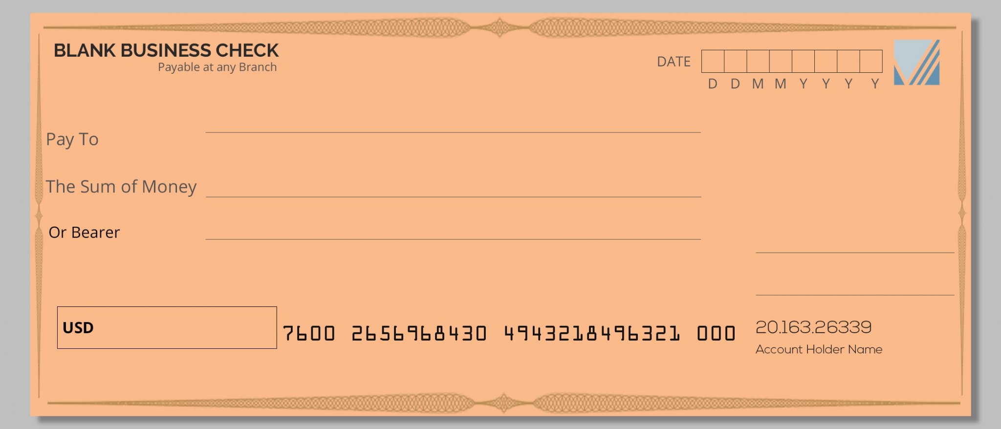 Printable Blank Business Check Template