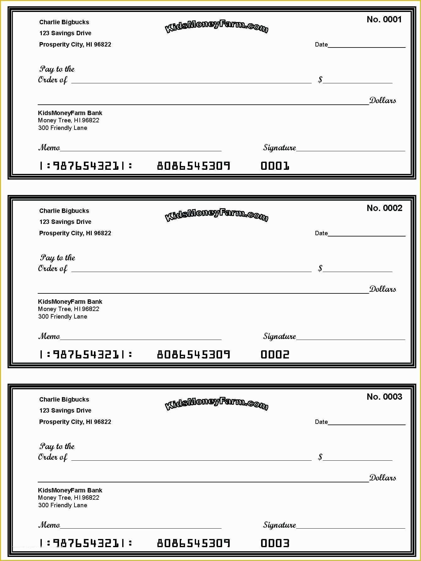 Printable Checks Template